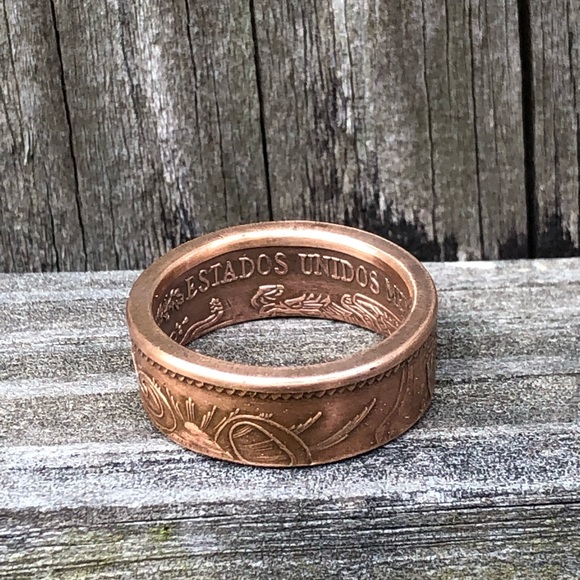 Beautiful handmade Mexican coin ring unique design - Picture 5 of 8